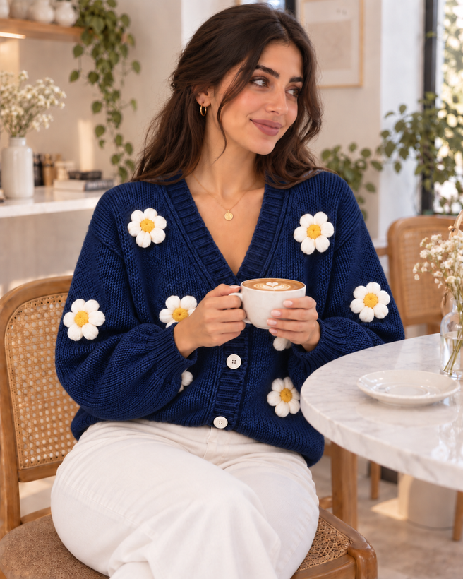 کاردیگن گل گلی-جنس نخ کیفیت عالی-فری سایز مناسب (32تا42)لیوراما استور